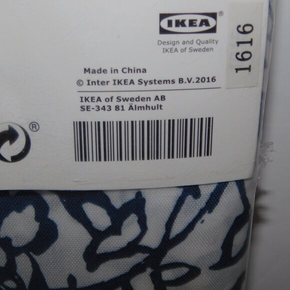 IKEA Mjolkort Tab Top Floral Curtain Panels 57 x 98 Blue/White NEW in Package - Picture 6 of 6